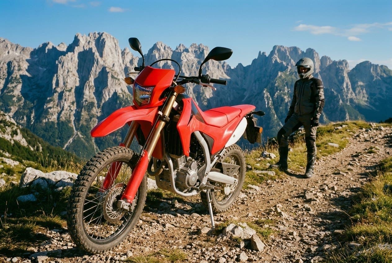 הונדה CRF300L על שביל סלעי בהרים